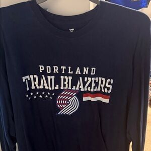 Fanatics Navy Portland Trail Blazers Long Sleeve Tee